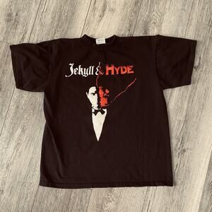 vtg Jekyll & Hyde Shirt Mens Large Musical Thriller Theater Graphic 90s goth